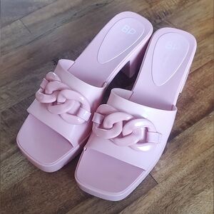 BP Light Pink Chain Detail Mules